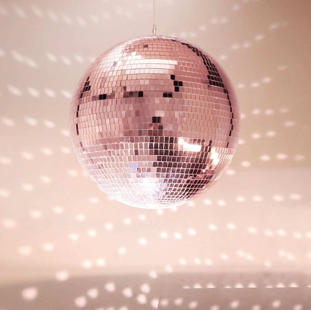 16 Rotating Rose Gold Disco Ball Spinning Hanging Glass Etsy