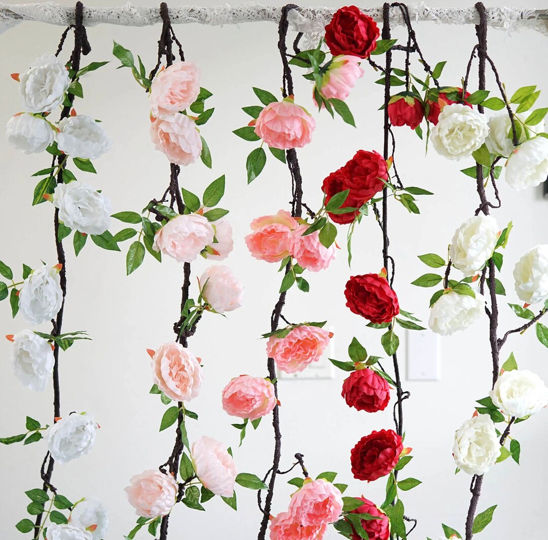6 FT. Peony Flower Garland Vine Spring Decor Easter Floral Etsy