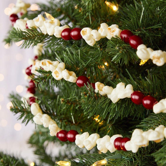 9' Popcorn and Cranberry Garland