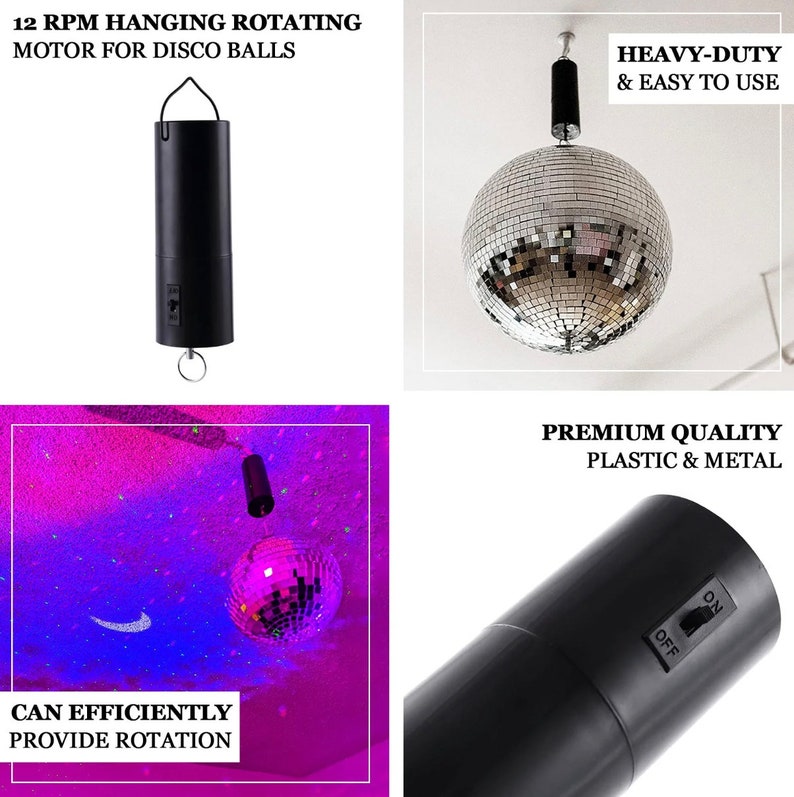 Disco Rotating Motor Spinning Disco Ball Hanging Glass Etsy