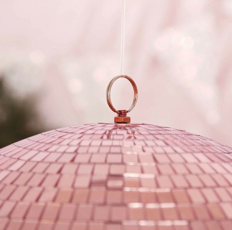 16 Rotating Rose Gold Disco Ball Spinning Hanging Glass Etsy