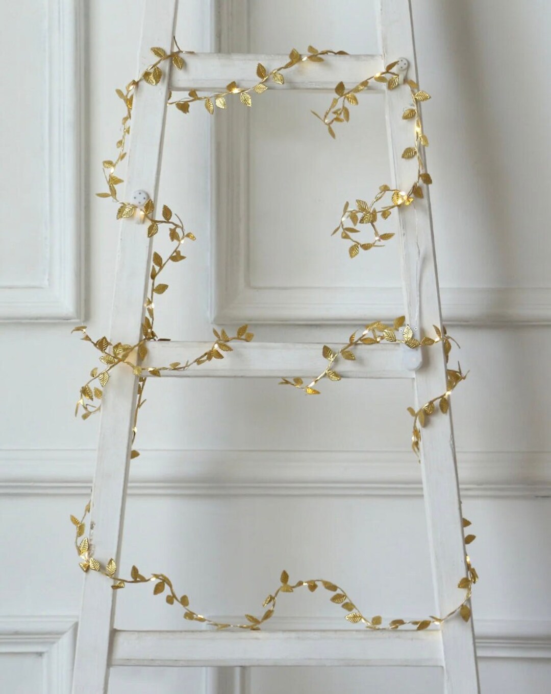 TWO 15 FT. Gold Ivy Fairy Lights Leaf Garland Artificial Etsy