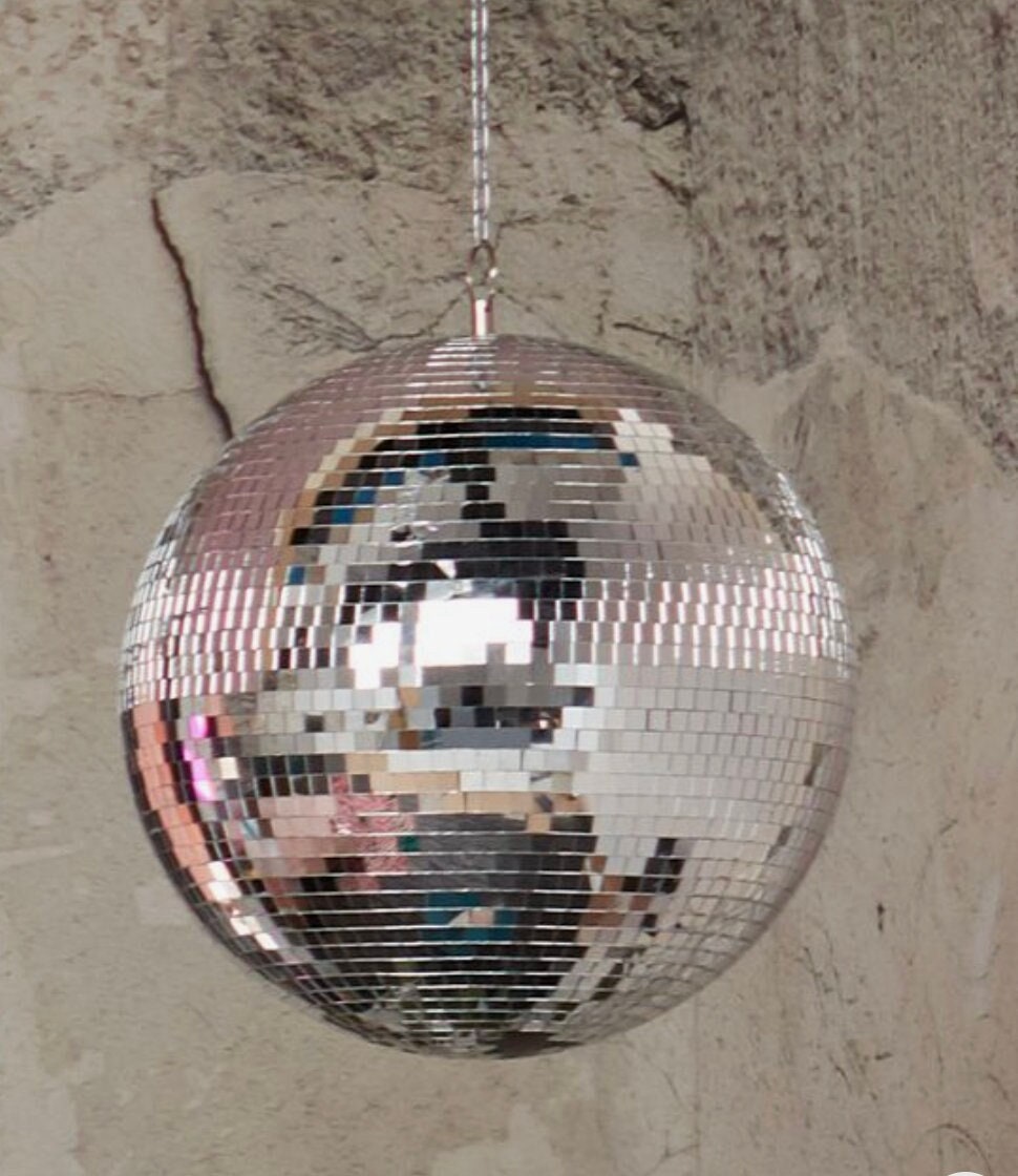 Rotating 20 Gold Disco Ball Hanging Glass Mirrored Large Disco