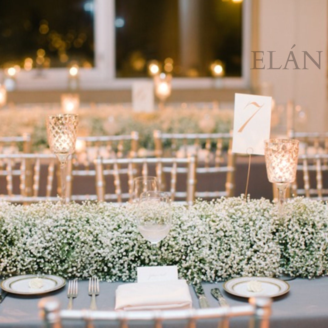 6 FT. Baby's Breath Garland White Floral Table Runner Etsy