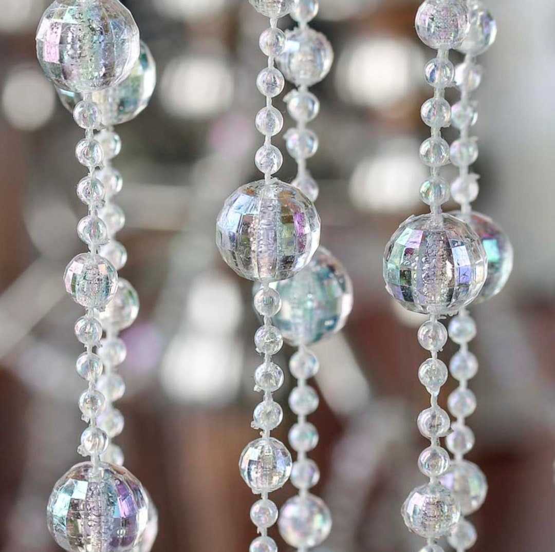 45 FT. Acrylic Crystal Garland Christmas Tree Decorations Sparkly