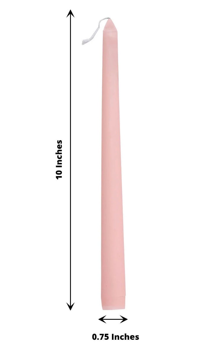 24 Light Pink Blush Taper Candles Premium Long Wax Candles Etsy