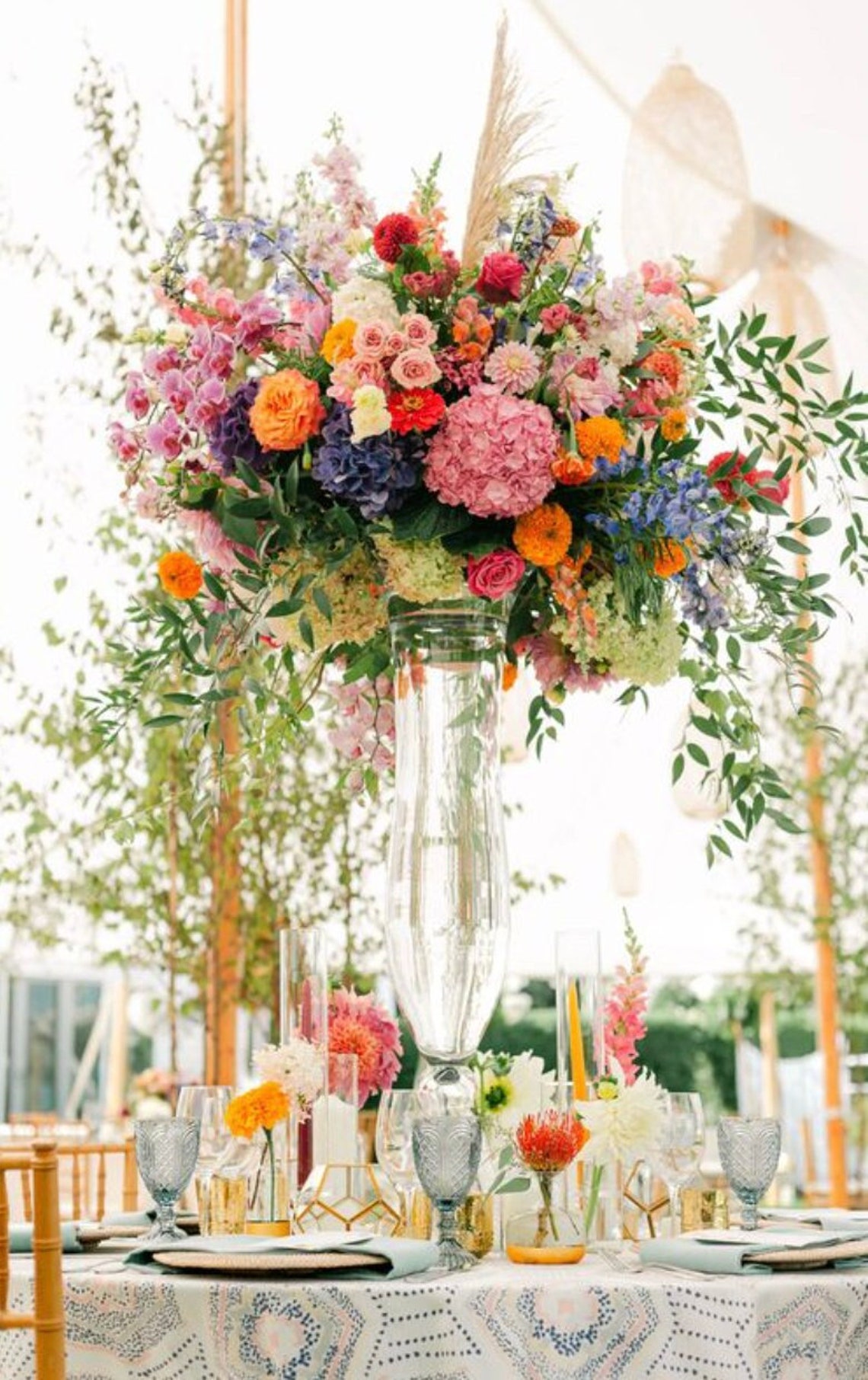 4 PACK 24 Tall Clear Reversible Trumpet Glass Vases Etsy