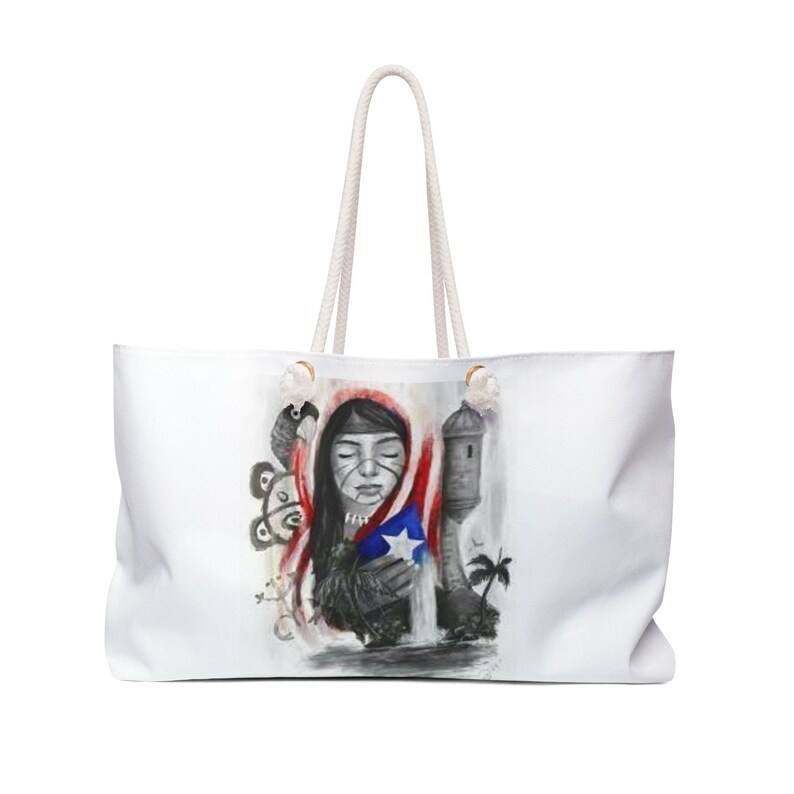 Watercolor Puerto Rico Souvenir Tote Bag - Colorful Puerto Rican Vacation Design