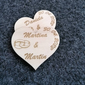 Streudeko | Tischdeko | Hochzeit | Save the Date Karte | Holzherz mit Gravur