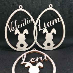 Personalized Easter egg - Easter gift with name - Wooden Easter egg to hang - Easter decoration for Easter bush - Wooden egg with name