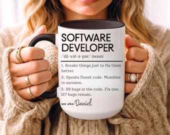 Caneca personalizada para desenvolvedor de software, presente divertido para programador