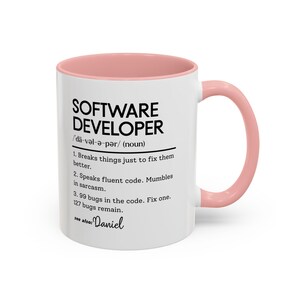 Software Developer Mug, Personalized Coder Coffee Cup, Funny Programming Gift, Debugging Mug, Custom Techie Gift, Developer Definition