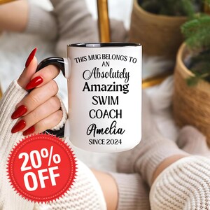 Custom Swim Coach Mug, Funny Pool Coach Gift, Personalized Swim Instructor Coffee Cup, Champion Mentor Gift, Coach Appreciation