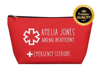 Bolsa de emergencia para esteroides en caso de insuficiencia suprarrenal, bolsa de alerta médica