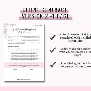 Client Contract Form Client Contract Form Template for Coach, Business Contract Form ...