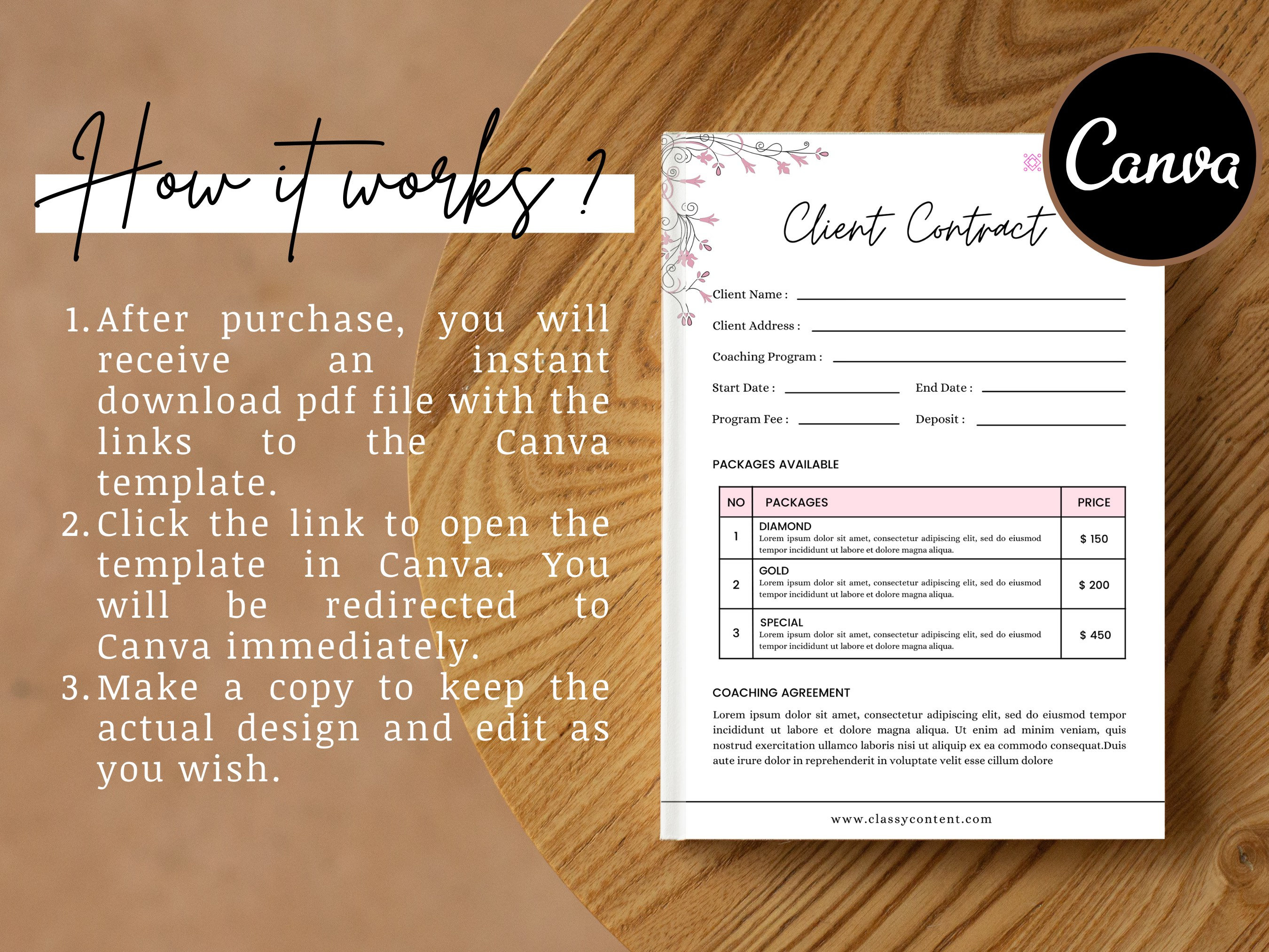 Client Contract Form Client Contract Form Template for Coach, Business Contract Form ...