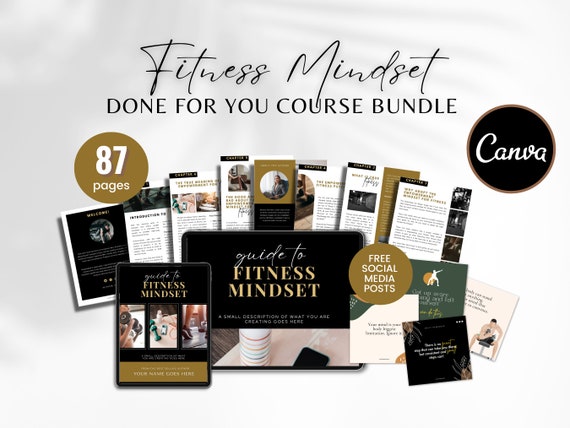 Fitness Mindset Done For You Ebook, Coaching guide for weight loss and Health coach, Wellness and exercise guide PLR content, gym coach