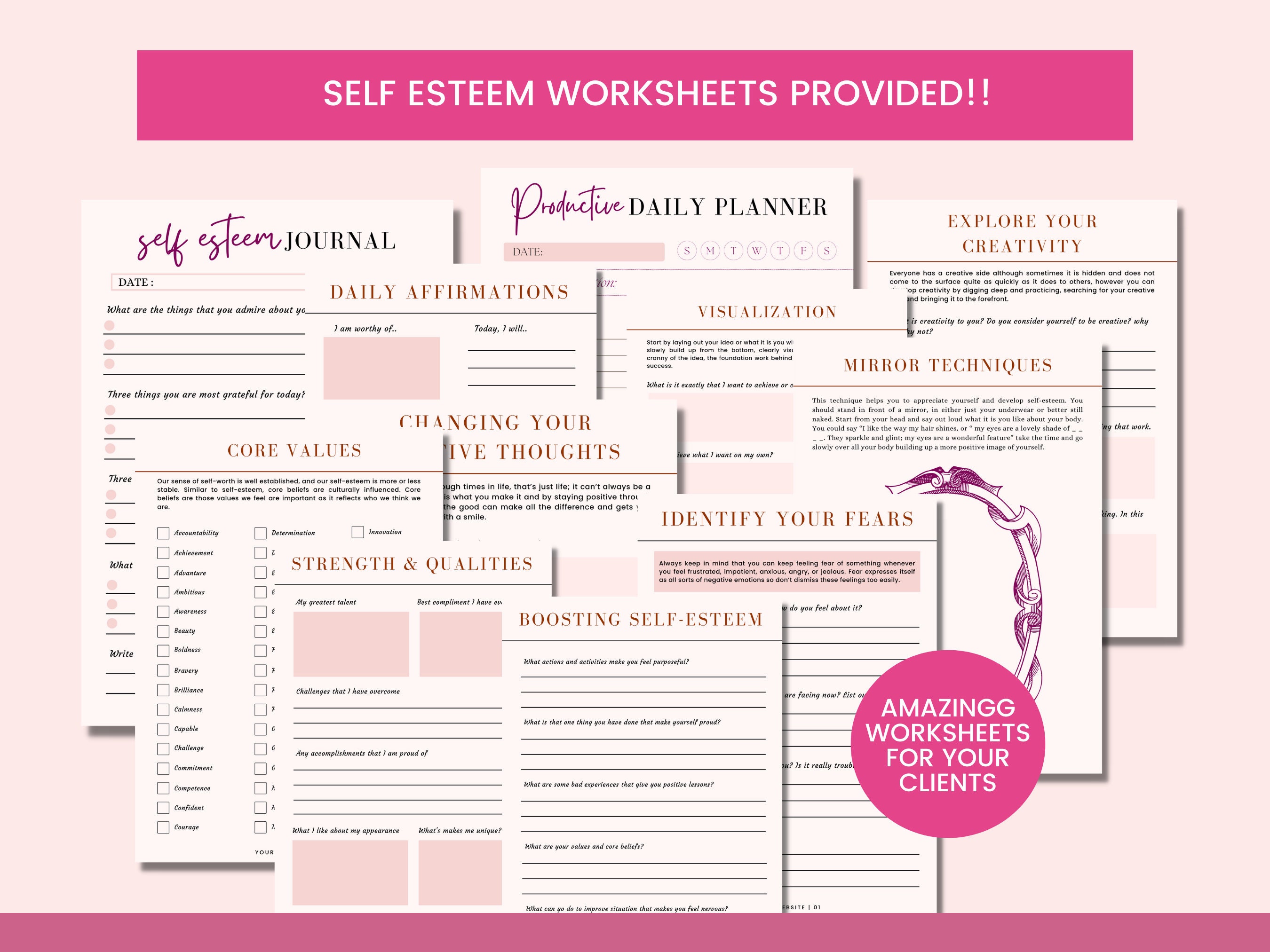 Done for You Self Esteem Brandable Workbook Self Confidence - Etsy