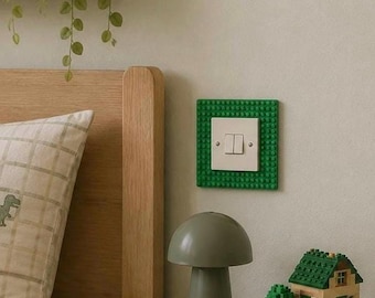 Light switch surround frame for Lego fans, kids bedroom decor, lots of colour options, birthday