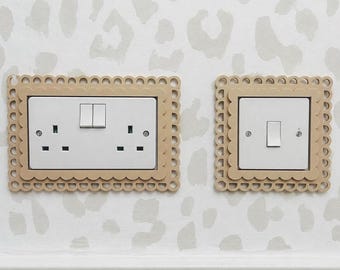 Scalloped Light Switch Surround – Wavy Wall Plate, Nursery Decor (DIY)