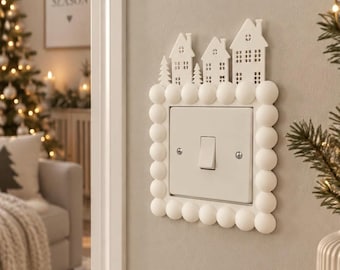 Christmas Winter Village Light Switch Surround, festive home decor gift