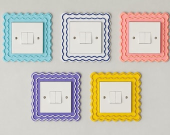 Wavy Light Switch Cover, Beach Vibe Bedroom Decor, UK Accessory Frame