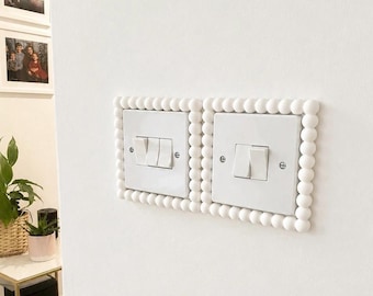 Bobbin bubble style UK Light Switch Surround or Double Socket wall plate frame - Decorative Room / Nursery Accessory