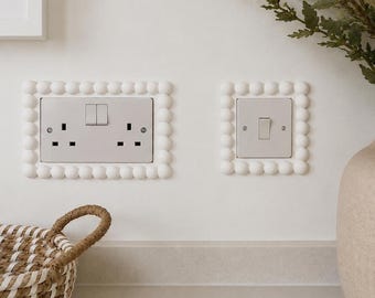 Lichtschalterabdeckung oder Doppelsteckdosenabdeckung mit Perlen- oder Blasen-Effekt – Dekoratives Accessoire für Zimmer/Kinderzimmer
