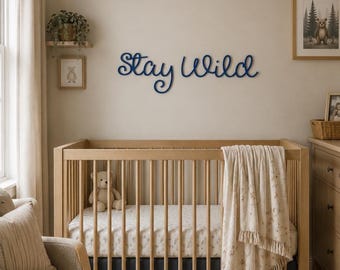 Personalised Name Wall Script Sign, Modern Nursery Art, Custom Quote
