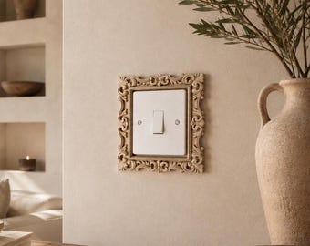 Ornate Victorian Style Light Switch Surround, Decorative Home Filigree Wall plate custom colours, 3d DIY Upgrade