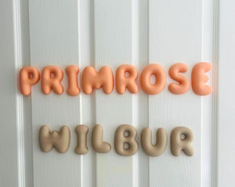 Personalised Bubble Name Letters, Soft Scandinavian Nursery, Wall Decor Custom Kids Room Name Sign