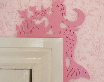 Pink Mermaid Door Corner bedroom Decor Accessory – Add Sparkle to Any Room!