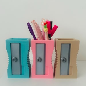 Quirky and cute 3D Printed Large Sharpener Pen/ pencil pot for unqiue new teacher gift / craft party
