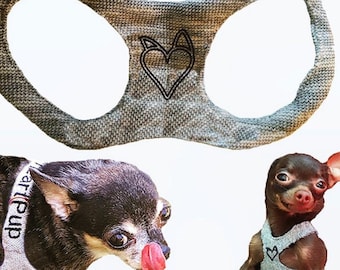 Ergonomic cotton slip on body dog harness with D-ring