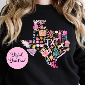 Texas Nutcracker Christmas Collage PNG: Holiday Sublimation (Digital Download)