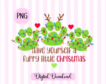 Merry Woofmas PNG: impronta di zampa di cane natalizia, zampe di Babbo Natale SVG (download digitale)