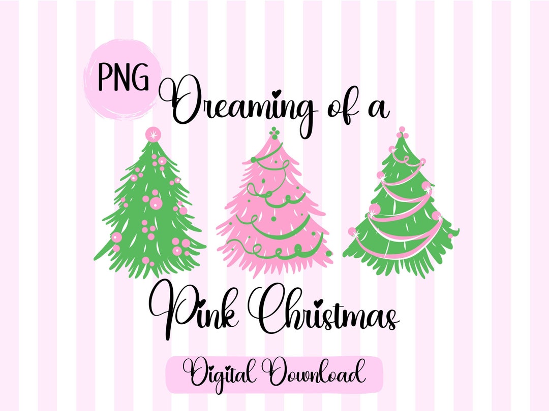 Pinkmas Tree Designs Pink Christmas Trees PNG SVG: Girly Pinkmas Design (digital Download ...