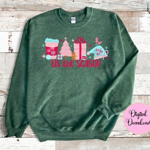 Kids Light Pink Christmas Icons Tee