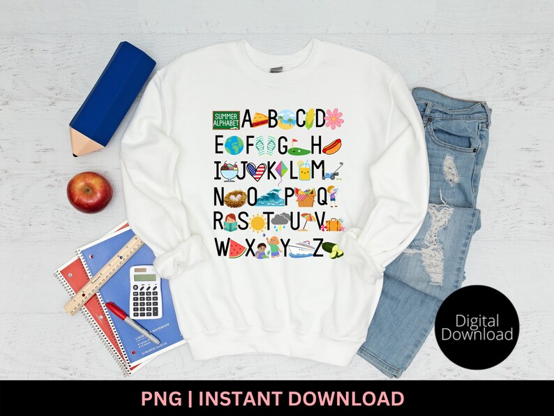 Seasons Alphabet PNG Printable: Spring, Summer, Fall, Winter (digital ...