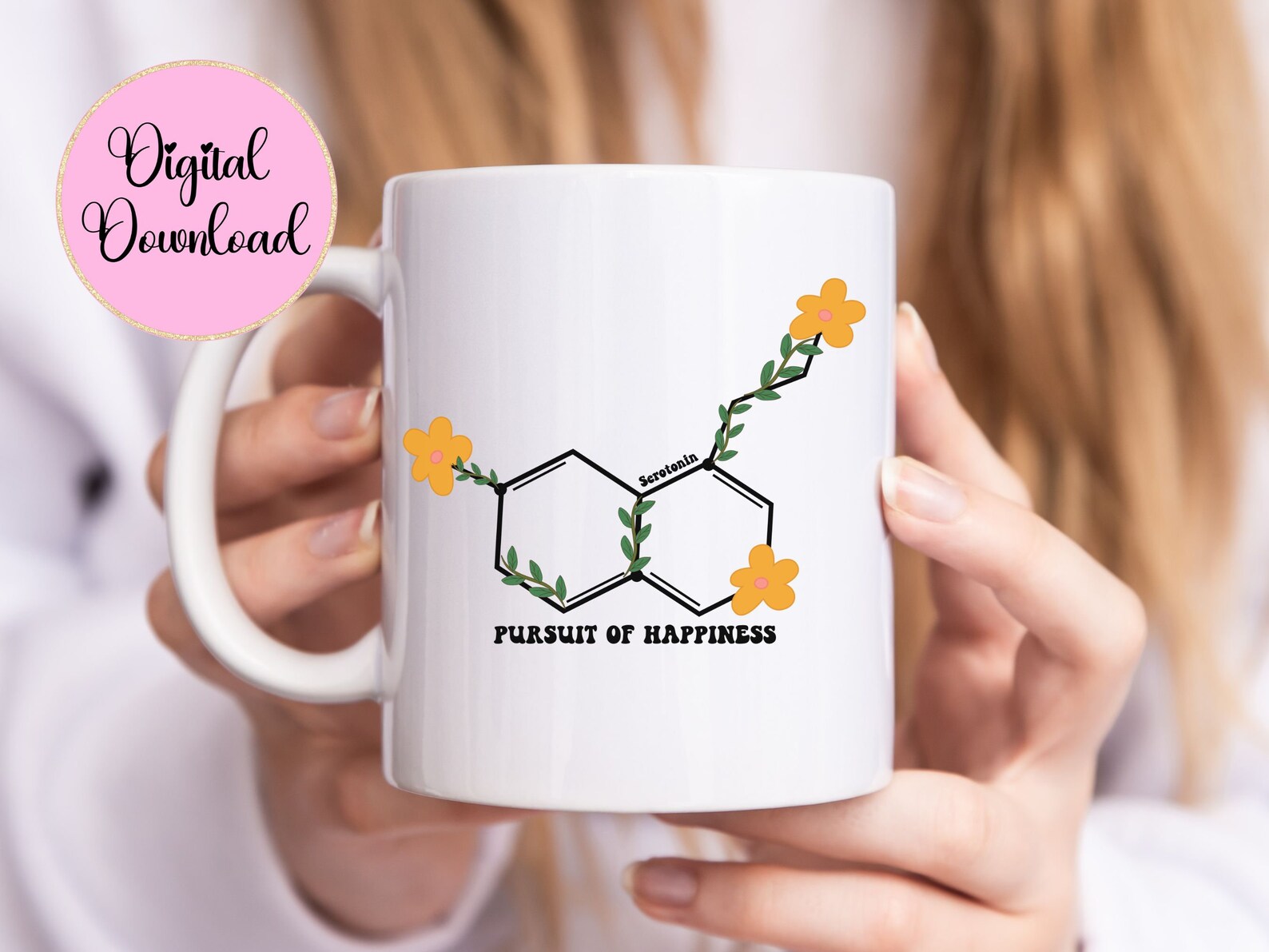 Serotonin Svg Floral Serotonin Svg Molecular Structure Svg Etsy