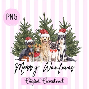 Merry woofmas png Weihnachten Hund Clipart png Hund Bandana png Weihnachten Hund Sublimation Weihnachtsmann Pfoten png Welpe png Fur Mama Weihnachtsbaum Hund Mama