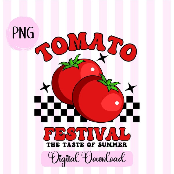 Tomato Festival png Summertime png wavy letters vintage retro font Berry sunshine summer png trendy happiness Summer png Checkered png