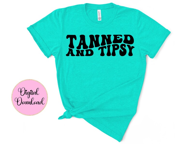 Tanned and Tipsy Retro Font SVG PNG: Summer Beach Design (digital ...