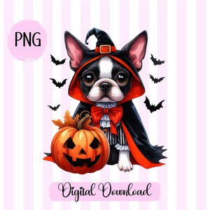 Boston Terrier Halloween PNG Halloween dog png Happy Halloween png Boston Terrier Clipart Spooky Season png Pet Halloween Shirt Dog Mom png