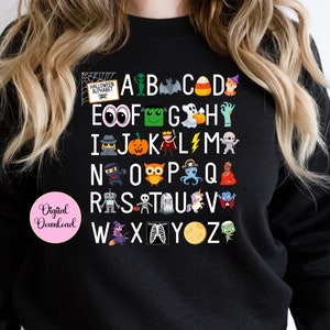 Halloween Teacher png WHITE letters Halloween Alphabet PNG Teacher png Teacher Fall Shirt, Spooky teacher Pre-K Teacher png Kindergarten png