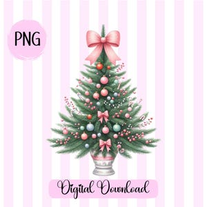 Preppy Christmas Tree png Chinoiserie Christmas Tree with Pink Bow png Pink Christmas PNG Grandmillenial Southern Christmas Pinkmas png