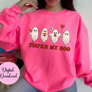 You're My Boo Png Be My Valentine Ghost Png Ghosts With Hearts Graphic ...