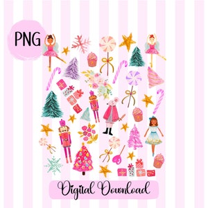 Nötknäpparen Jul Clipart: Akvarell Balett PNG (Digital Nedladdning)