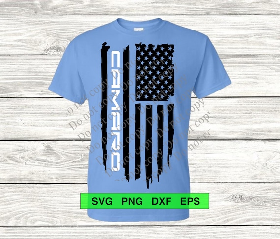 Chevy Camaro logo with American Flag, svg, png for t-shirts, decals. Show your pride or make for a gift!