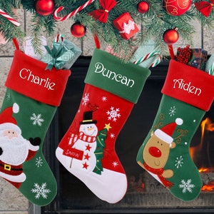 Classic Christmas Stocking Collection, Personalized with Quality Embroidery for Your Family